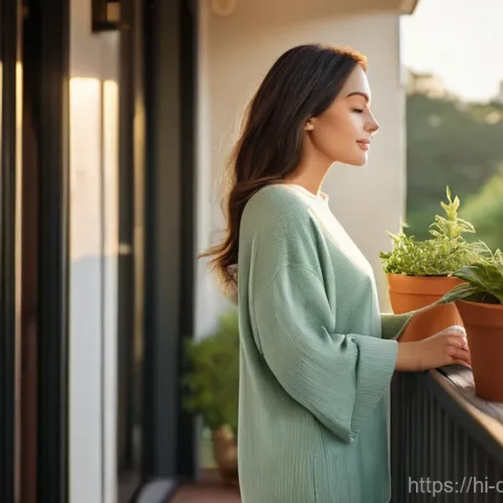 디지털디톡스와 스트레스 관리 - **Prompt 1: Peaceful Morning Routine, Screen-Free Start**
    "A young woman in her late 20s or earl...