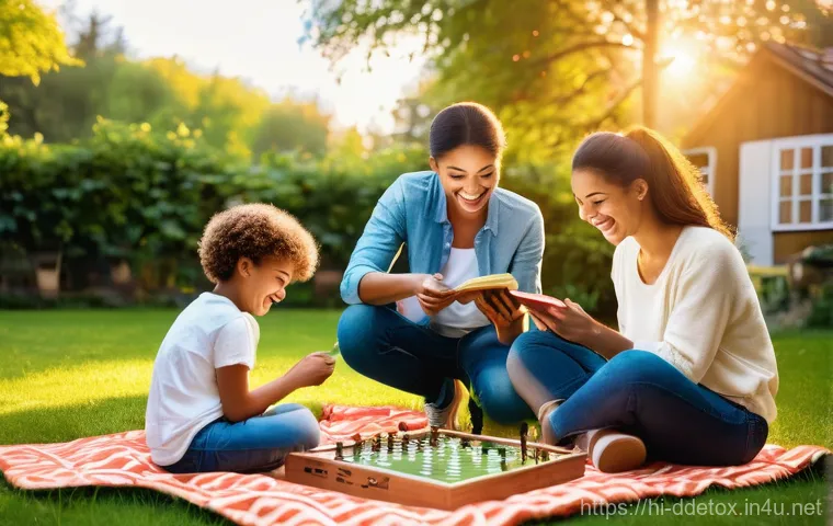 디지털디톡스와 디지털 제품 리뷰 - **Digital Fatigue and Overload:** A stylized, atmospheric illustration depicting a diverse group of ...